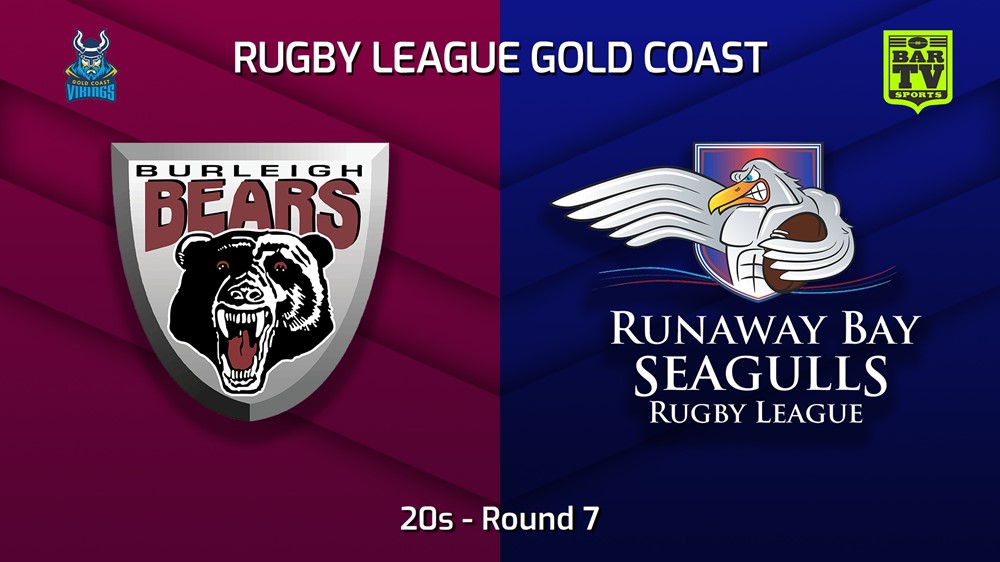 230611-Gold Coast Round 7 - 20s - Burleigh Bears v Runaway Bay Seagulls Slate Image