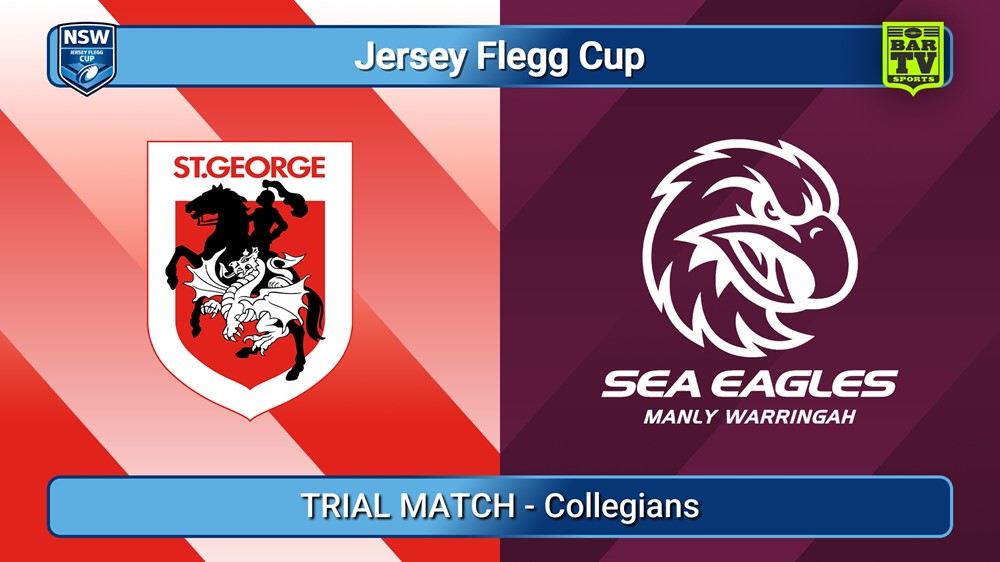 250222-video-Jersey Flegg Cup TRIAL MATCH - St George Dragons v Manly Warringah Sea Eagles Slate Image