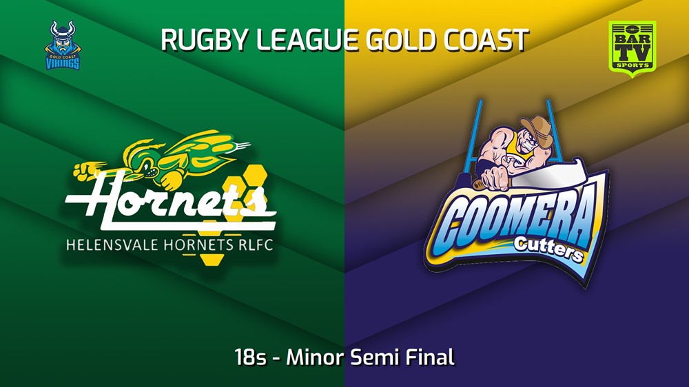 230819-Gold Coast Minor Semi Final - 18s - Helensvale Hornets v Coomera Cutters Minigame Slate Image
