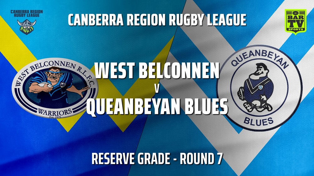 210529-CRRL Round 7 - Reserve Grade - West Belconnen Warriors v Queanbeyan Blues Slate Image