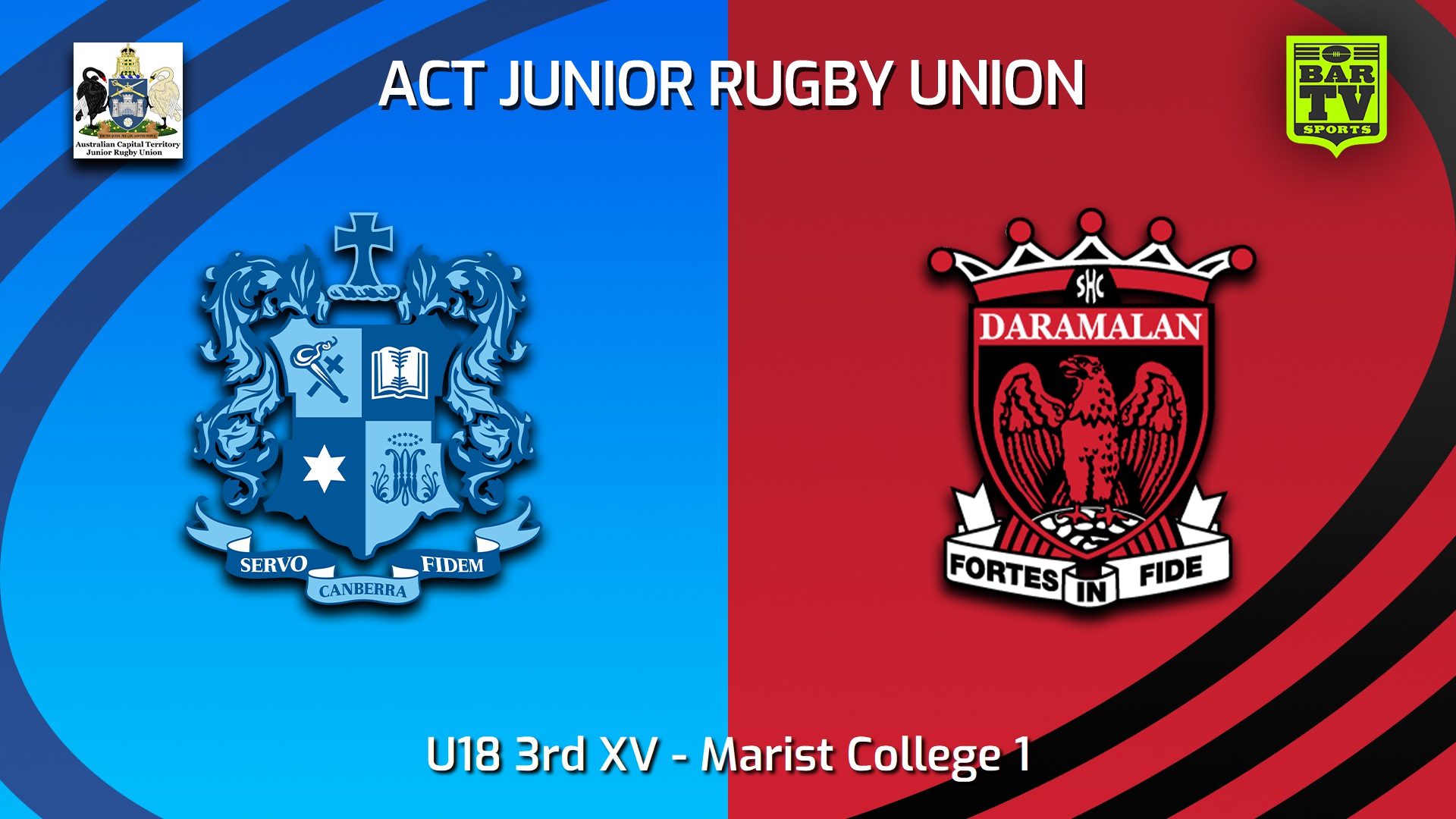 250802-video-ACT Junior Rugby Union U18 3rd XV - Marist College Canberra v Daramalan College Slate Image