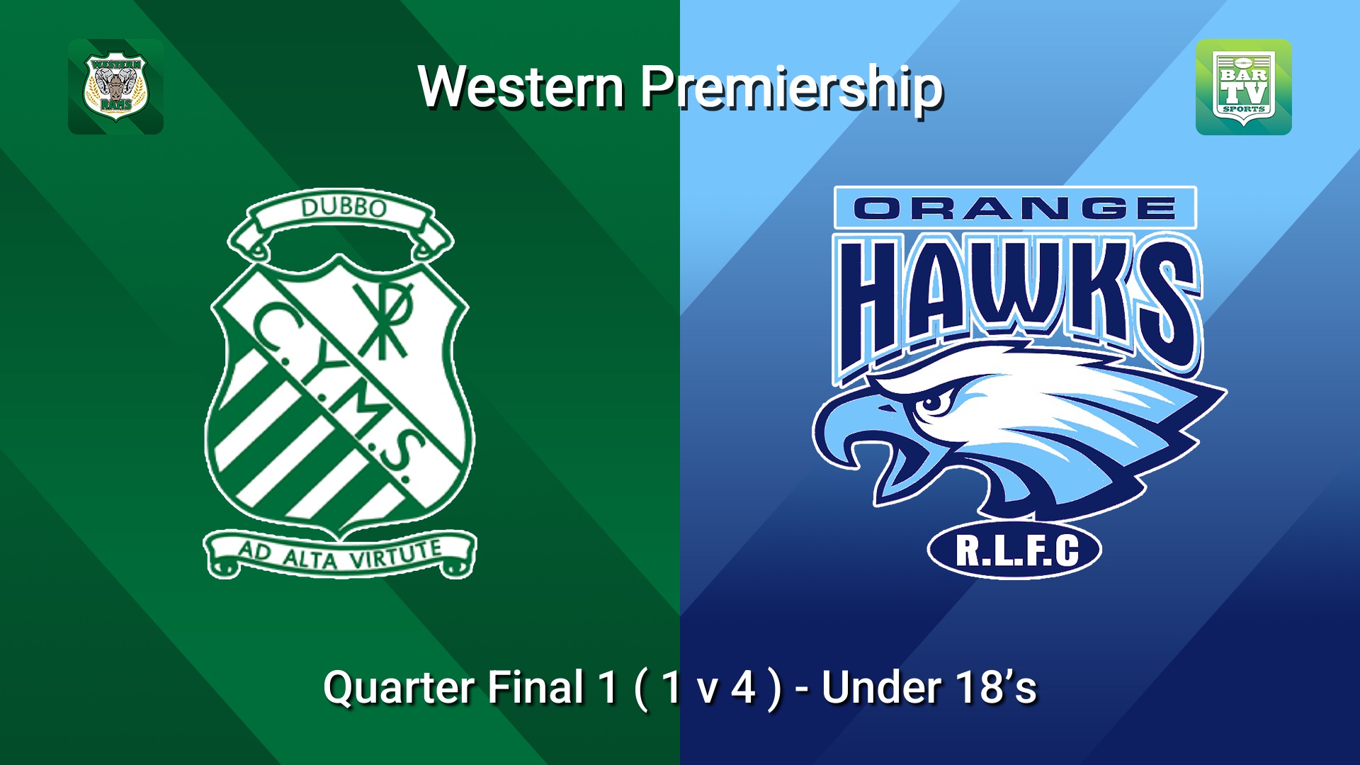 260816-video-Western Premiership Quarter Final 1 ( 1 v 4 ) - Under 18’s - Dubbo CYMS v Orange Hawks Slate Image