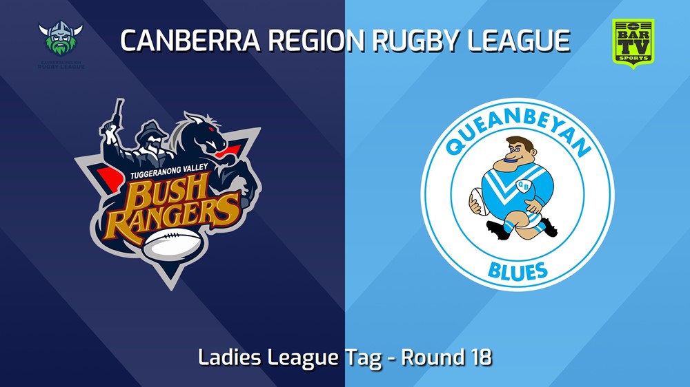 240817-video-Canberra Round 18 - Ladies League Tag - Tuggeranong Bushrangers v Queanbeyan Blues Slate Image
