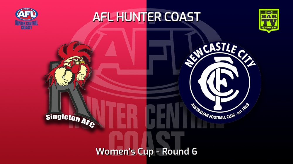 MINI GAME: AFL Hunter Central Coast Round 6 - Women's Cup - Singleton Roosters v Newcastle City  Slate Image