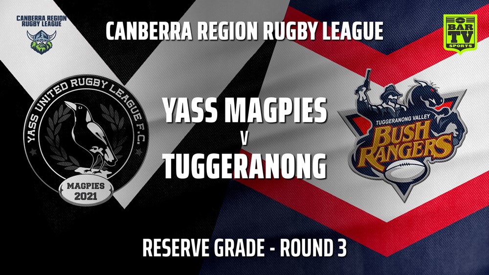 210421-CRRL Round 3 - Reserve Grade - Yass Magpies v Tuggeranong Bushrangers Slate Image