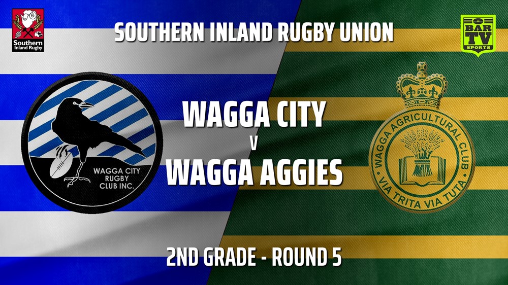 210508-Southern Inland Rugby Union Round 5 - 2nd Grade - Wagga City v Wagga Agricultural College Slate Image