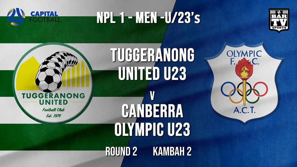 NPL1 Men - U23 - Capital Football  Round 2 - Tuggeranong United U23 v Canberra Olympic U23 Slate Image