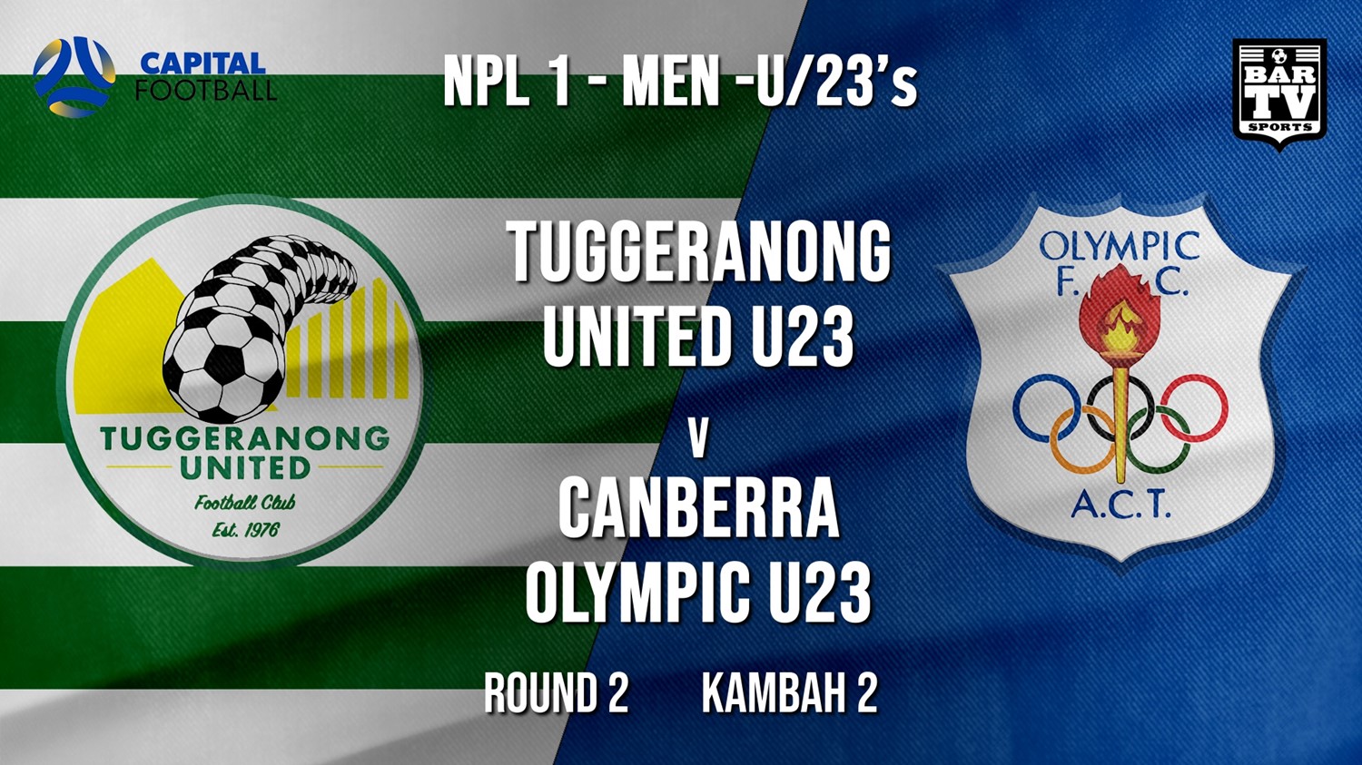 NPL1 Men - U23 - Capital Football  Round 2 - Tuggeranong United U23 v Canberra Olympic U23 Minigame Slate Image