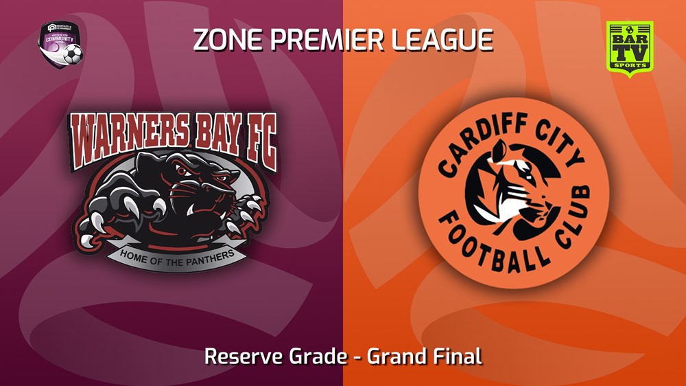 220918-Newcastle Zone Premier League Grand Final - Reserve Grade - Warners Bay FC v Cardiff City Minigame Slate Image