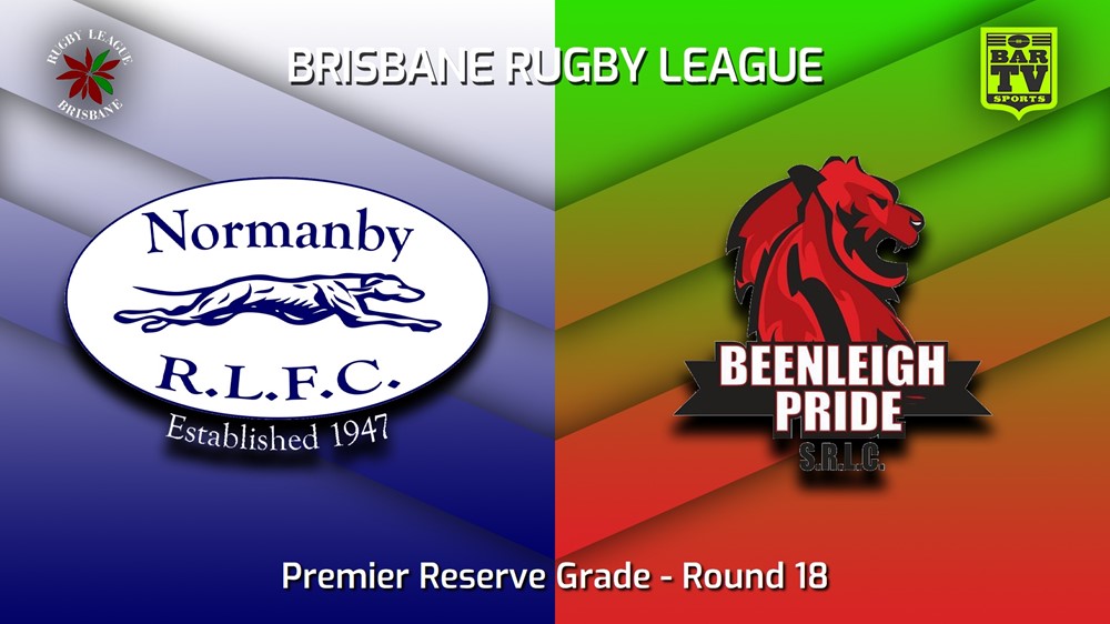 230812-BRL Round 18 - Premier Reserve Grade - Normanby Hounds v Beenleigh Pride Slate Image