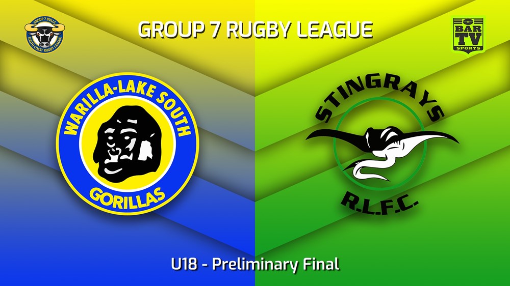230909-South Coast Preliminary Final - U18 - Warilla-Lake South Gorillas v Stingrays of Shellharbour Slate Image