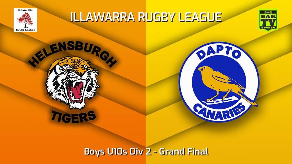 220820-Illawarra Grand Final - Boys U10s Div 2 - Helensburgh Tigers v Dapto Canaries Minigame Slate Image