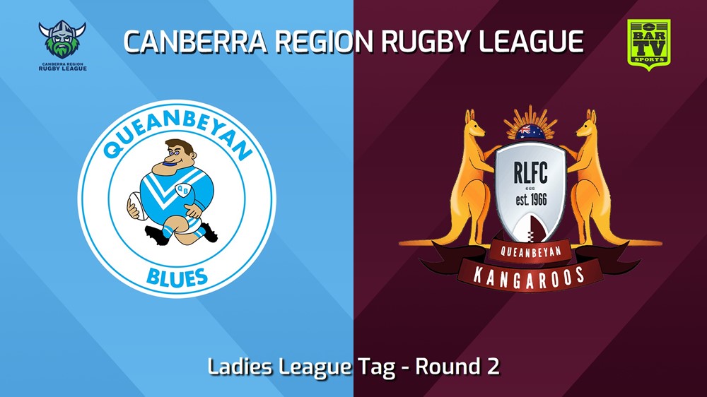 240413-Canberra Round 2 - Ladies League Tag - Queanbeyan Blues v Queanbeyan Kangaroos Minigame Slate Image