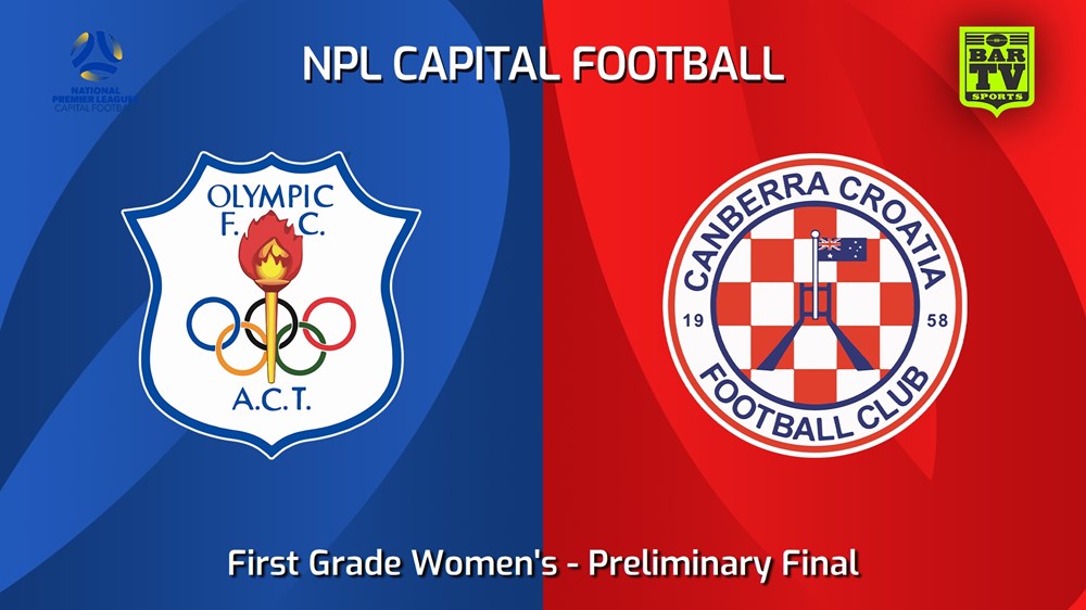 240915-video-Capital Womens Preliminary Final - Canberra Olympic FC W v Canberra Croatia FC W Slate Image
