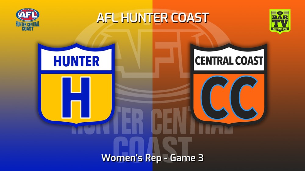 220610-AFL Hunter Central Coast Game 3 - Women's Rep - Hunter v Central Coast Minigame Slate Image