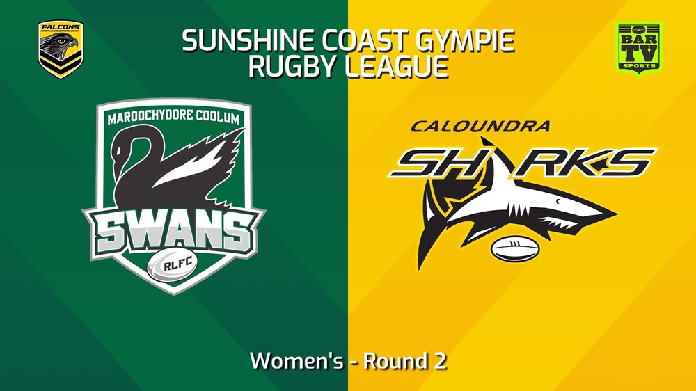 240323-Sunshine Coast RL Round 2 - Women's - Maroochydore Swans v Caloundra Sharks Minigame Slate Image