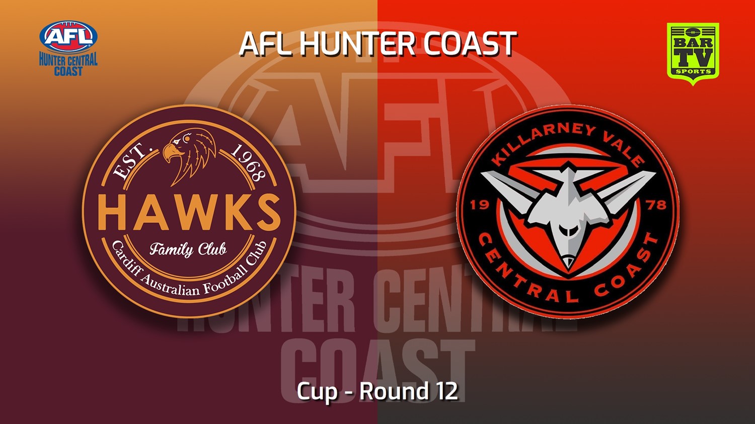 MINI GAME: AFL Hunter Central Coast Round 12 - Cup - Cardiff Hawks v Killarney Vale Bombers Slate Image