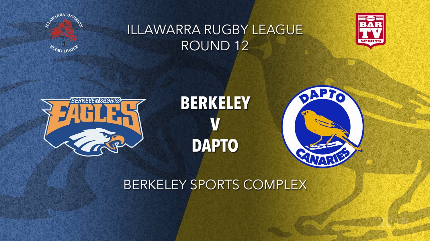 IRL Round 12 - 1st Grade - Berkeley Eagles v Dapto Canaries Slate Image