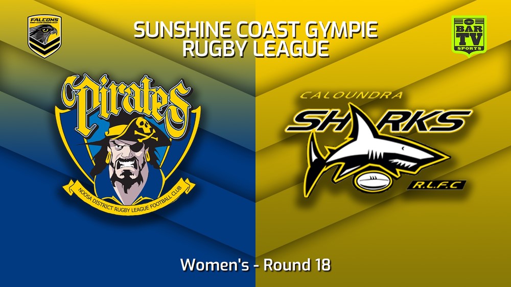230819-Sunshine Coast RL Round 18 - Women's - Noosa Pirates v Caloundra Sharks Minigame Slate Image