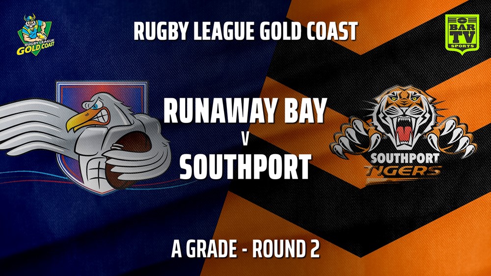 210516-RLGC Round 2 - A Grade - Runaway Bay v Southport Tigers Slate Image