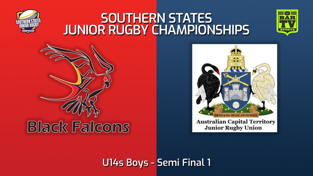 230712-Southern States Junior Rugby Championships Semi Final 1 - U14s Boys - South Australia v ACTJRU Minigame Slate Image