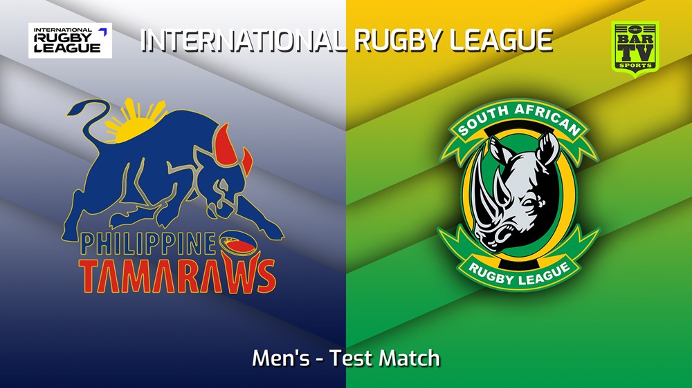 230722-International RL Test Match - Men's - Philippines Tamaraws v South Africa Minigame Slate Image