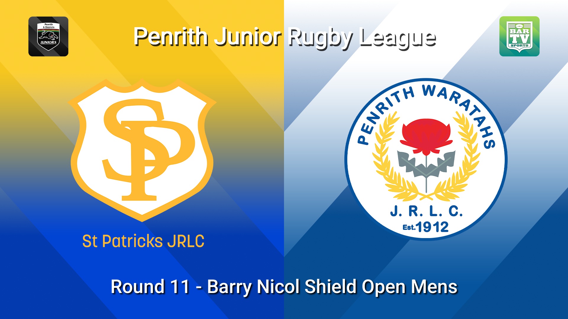 260627-video-Penrith & District Junior Rugby League Round 11 - Barry Nicol Shield Open Mens - St Patricks v Penrith Waratahs Slate Image