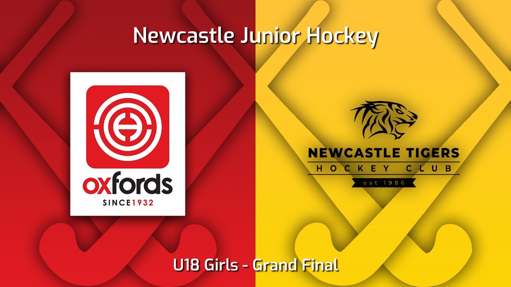 230908-Newcastle Junior Hockey Grand Final - U18 Girls - Oxfords v Tigers Hockey Club Minigame Slate Image