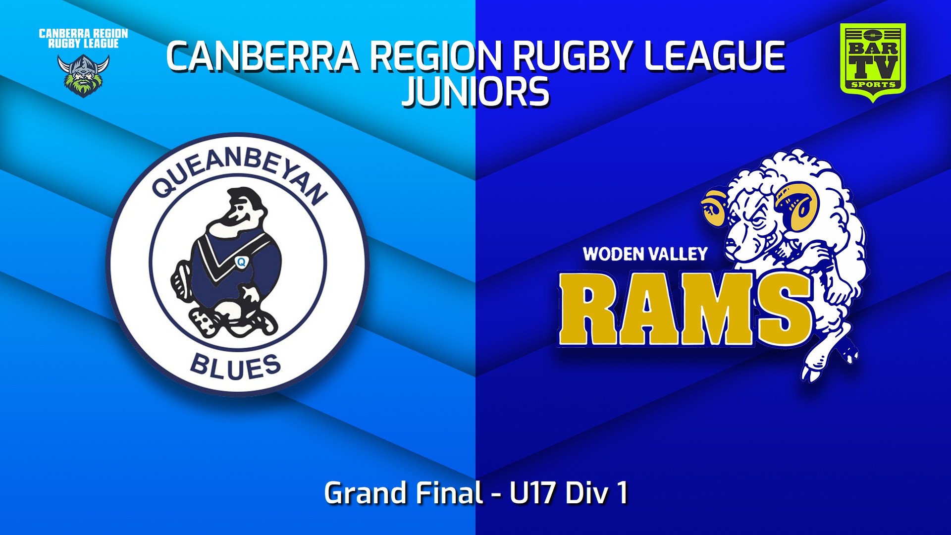 250905-video-Canberra Region Rugby League Juniors Grand Final - U17 Div 1 - Queanbeyan Blues Juniors v Woden Valley Rams Juniors Slate Image