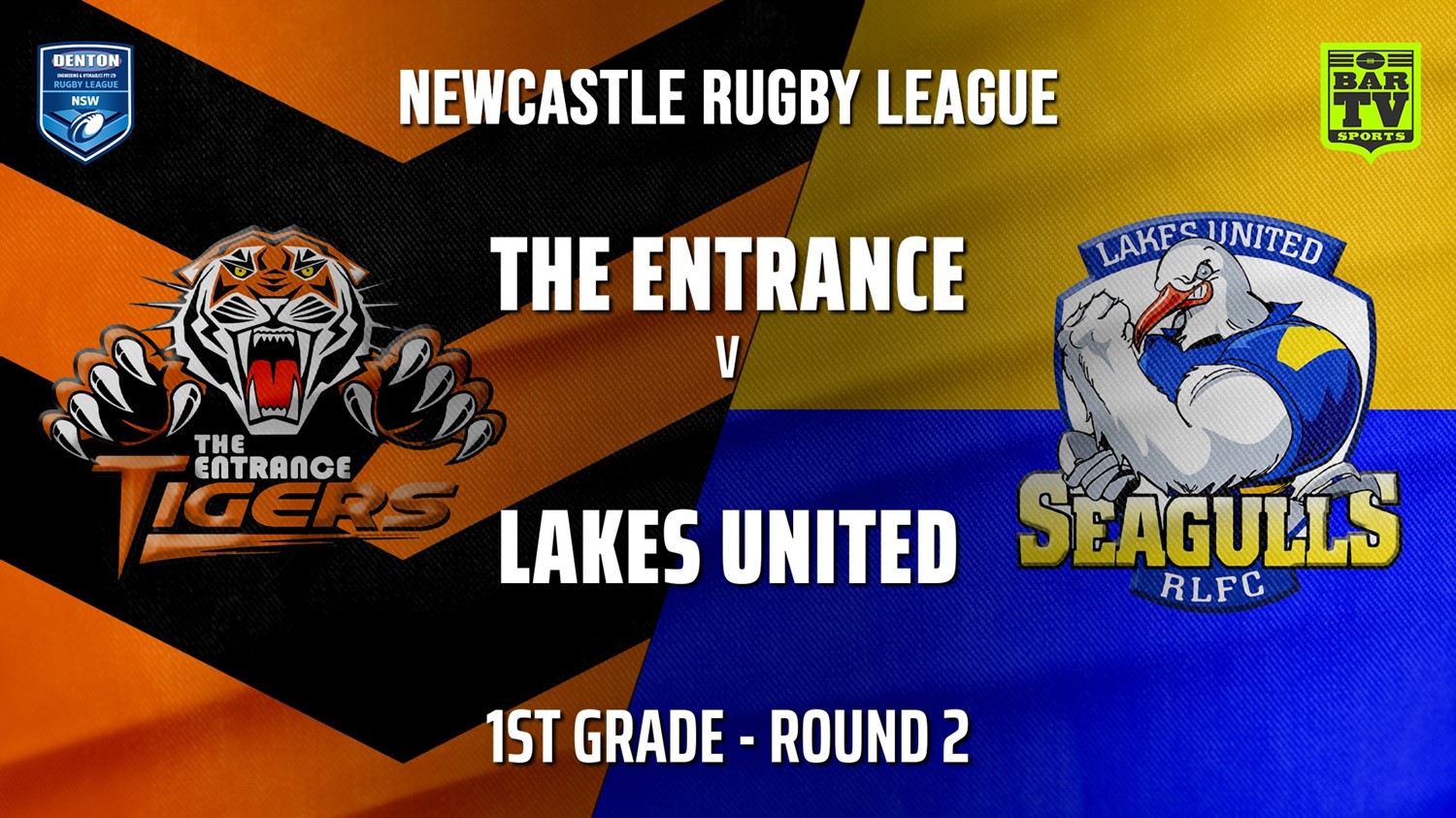Newcastle Rugby League Round 2 - 1st Grade - The Entrance Tigers v Lakes United Slate Image