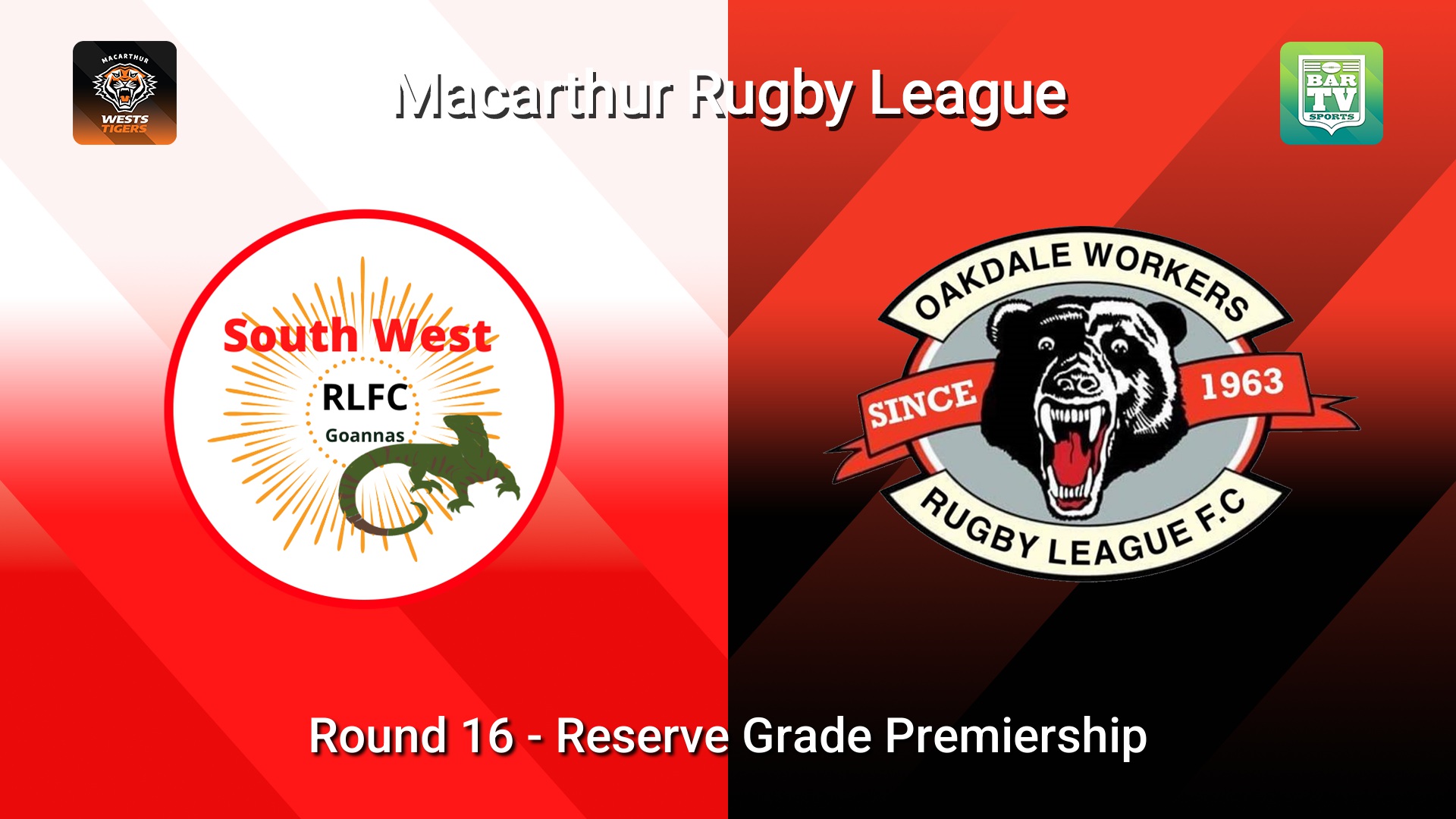 260823-video-Macarthur RL Round 16 - Reserve Grade Premiership - South West Goannas v Oakdale Workers Bears Slate Image