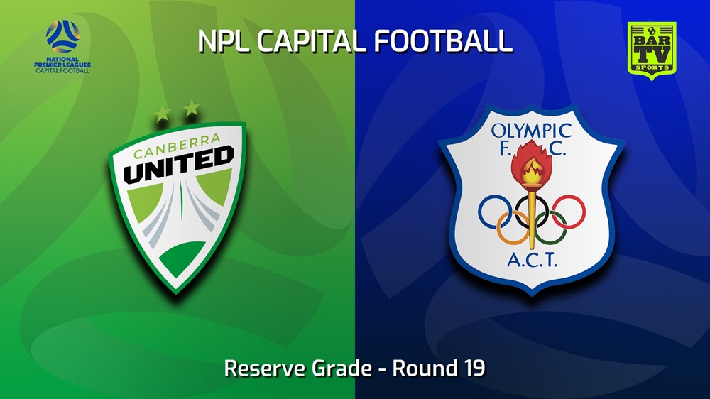 230819-NPL Women - Reserve Grade - Capital Football Round 19 - Canberra United W v Canberra Olympic FC (women) Slate Image