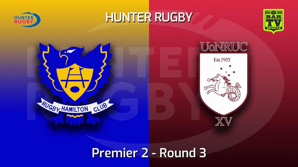 MINI GAME: Hunter Rugby Round 3 - Premier 2 - Hamilton Hawks v University Of Newcastle Slate Image