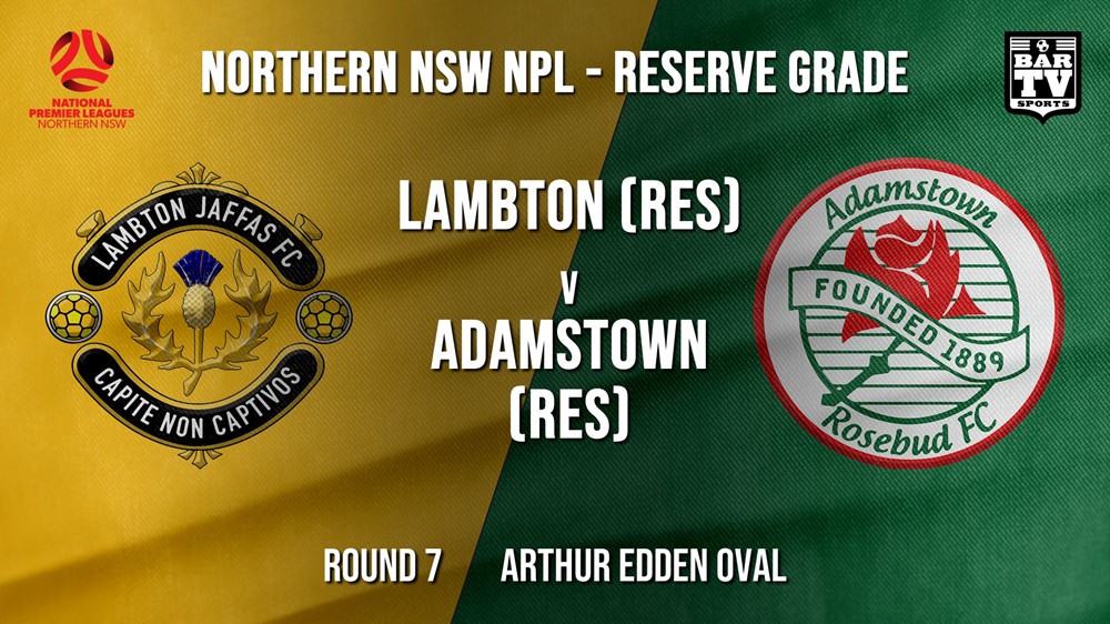 NPL NNSW RES Round 7 - Lambton Jaffas FC (Res) v Adamstown Rosebud FC (Res) Slate Image