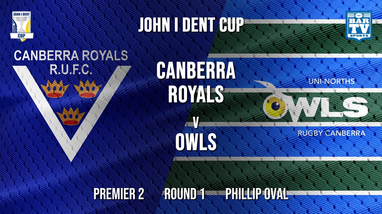 John I Dent Round 1 - Premier 2 - Canberra Royals v UNI-Norths Minigame Slate Image