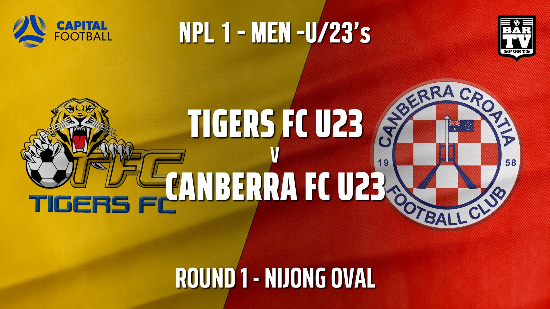 NPL1 Men - U23 - Capital Football  Round 1 - Tigers FC U23 v Canberra FC U23 Slate Image