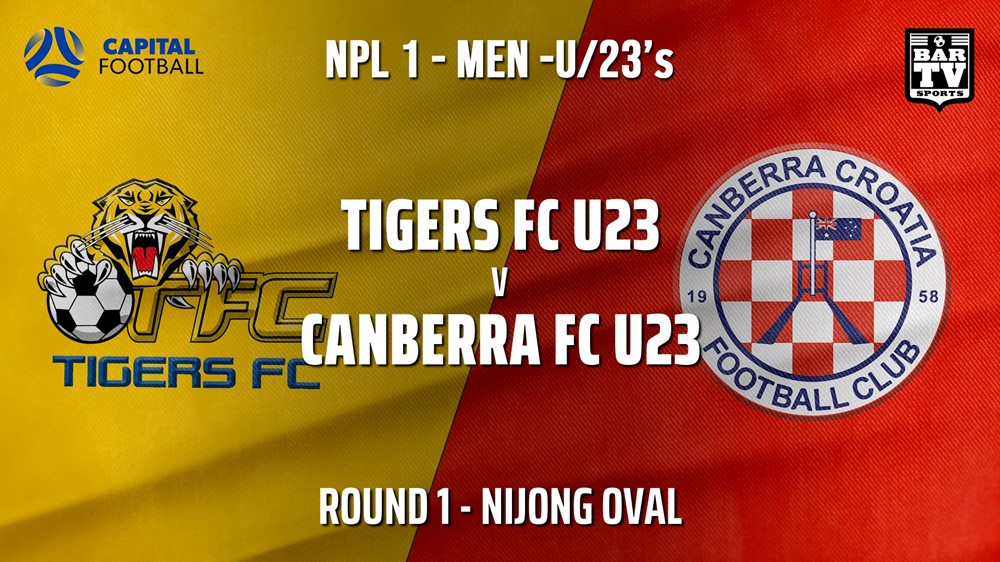 NPL1 Men - U23 - Capital Football  Round 1 - Tigers FC U23 v Canberra FC U23 Slate Image