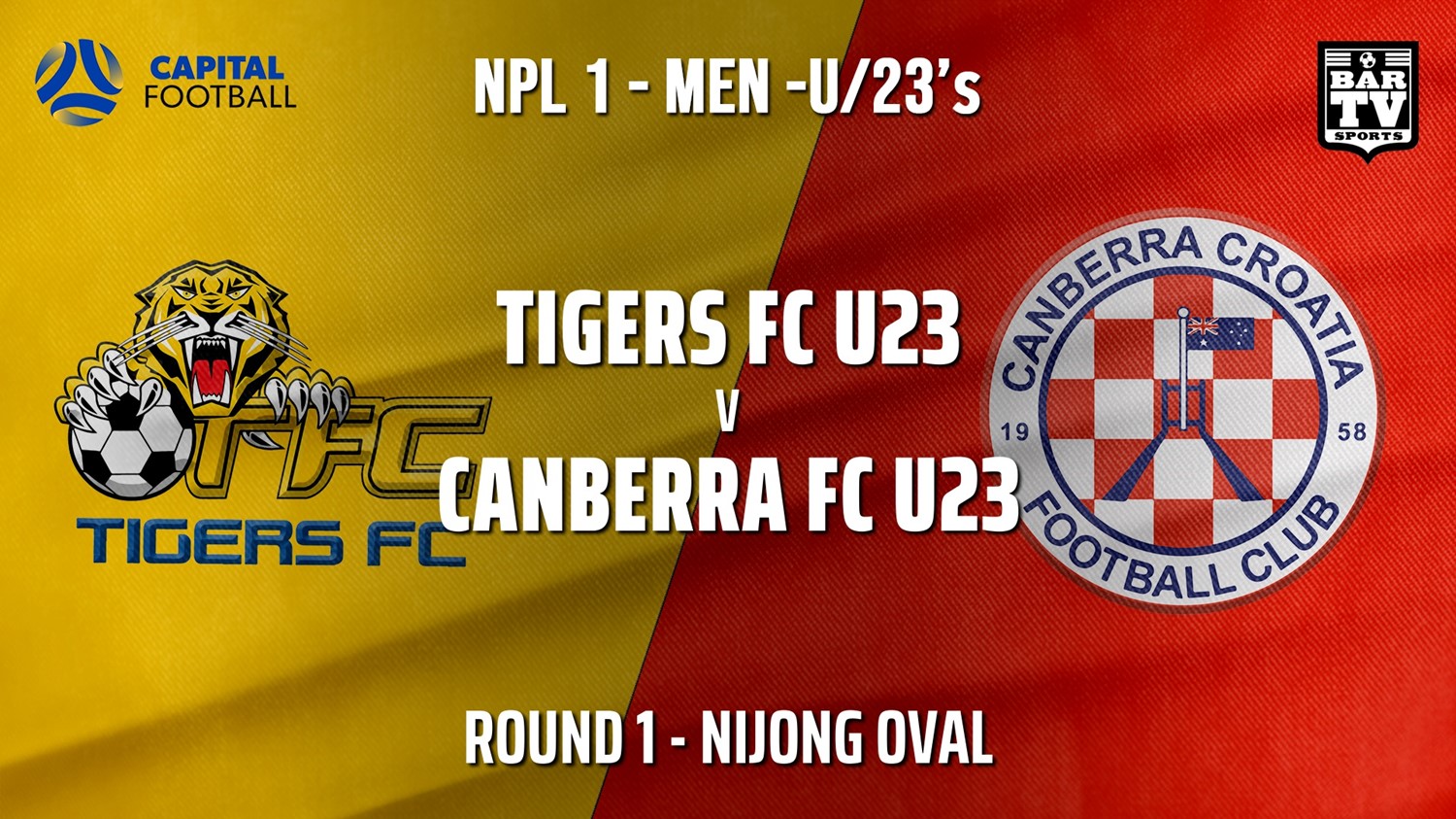 NPL1 Men - U23 - Capital Football  Round 1 - Tigers FC U23 v Canberra FC U23 Minigame Slate Image
