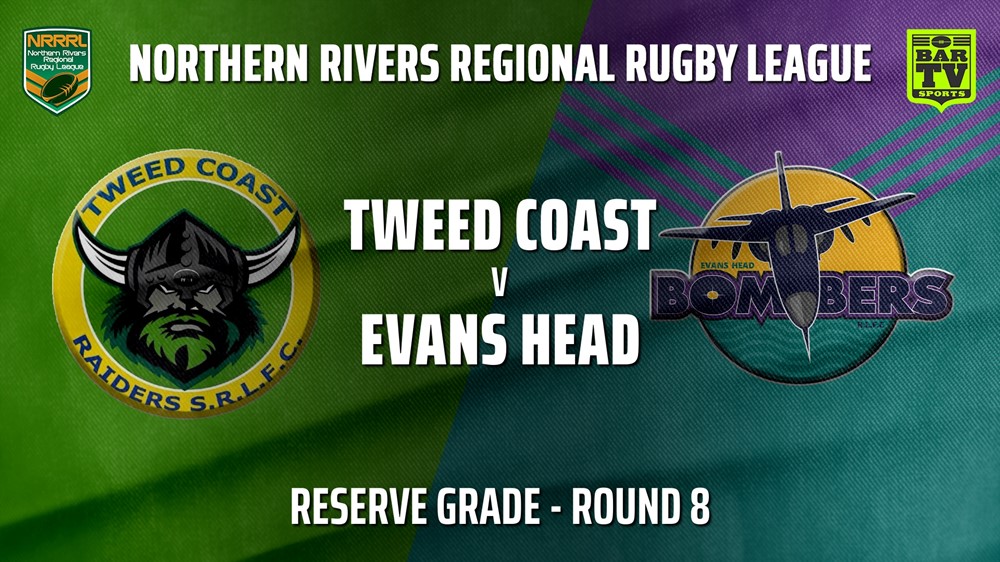 210627-Northern Rivers Round 8 - Reserve Grade - Tweed Coast Raiders v Evans Head Bombers Slate Image