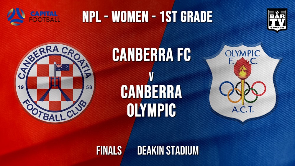 MINI GAME: NPL Women - 1st Grade - Capital Football Finals Finals - Canberra FC (women) v Canberra Olympic FC (women) Slate Image