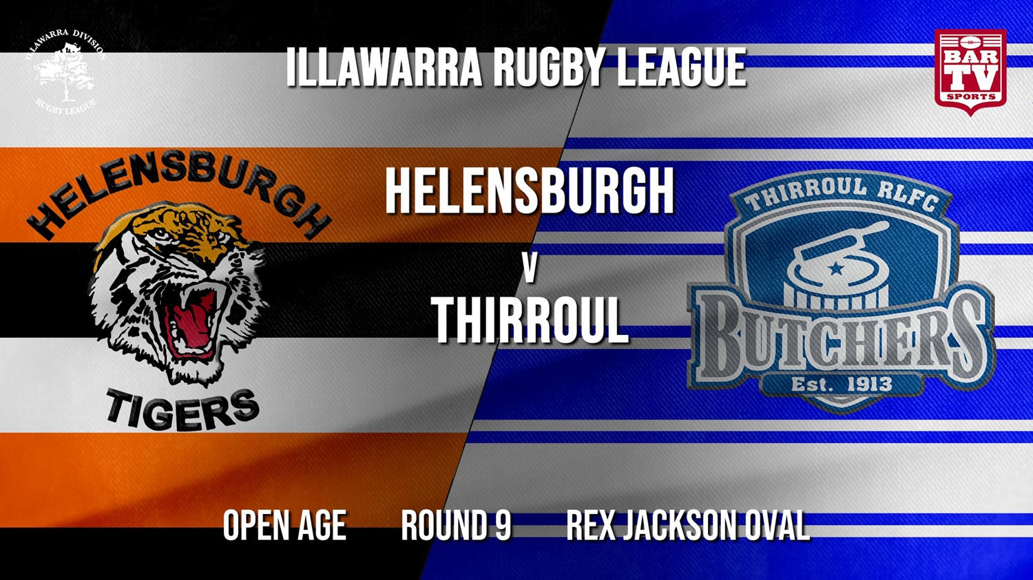 IRL Round 9 - Open Age - Helensburgh Tigers v Thirroul Butchers Minigame Slate Image