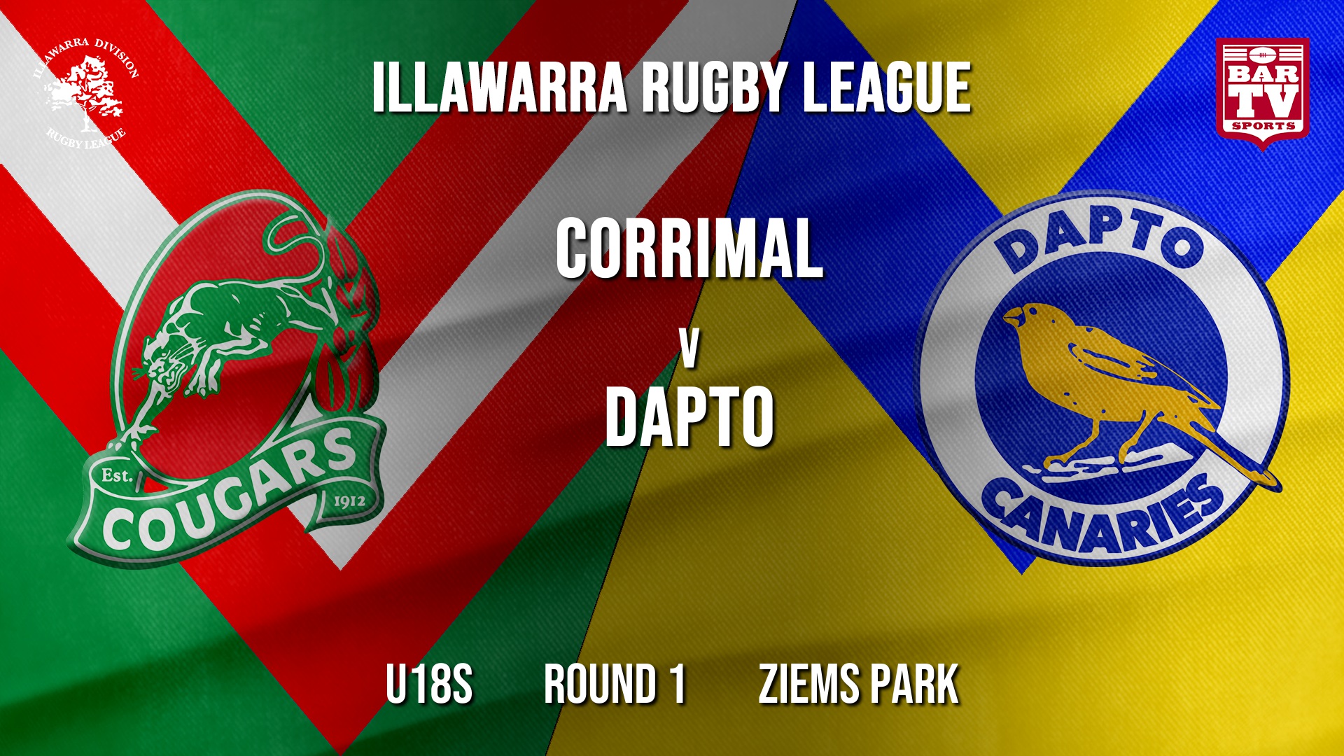 IRL Round 1 - U18s - Corrimal Cougars v Dapto Canaries Slate Image