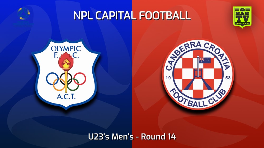 230715-Capital NPL U23 Round 14 - Canberra Olympic U23 v Canberra Croatia FC U23 Slate Image