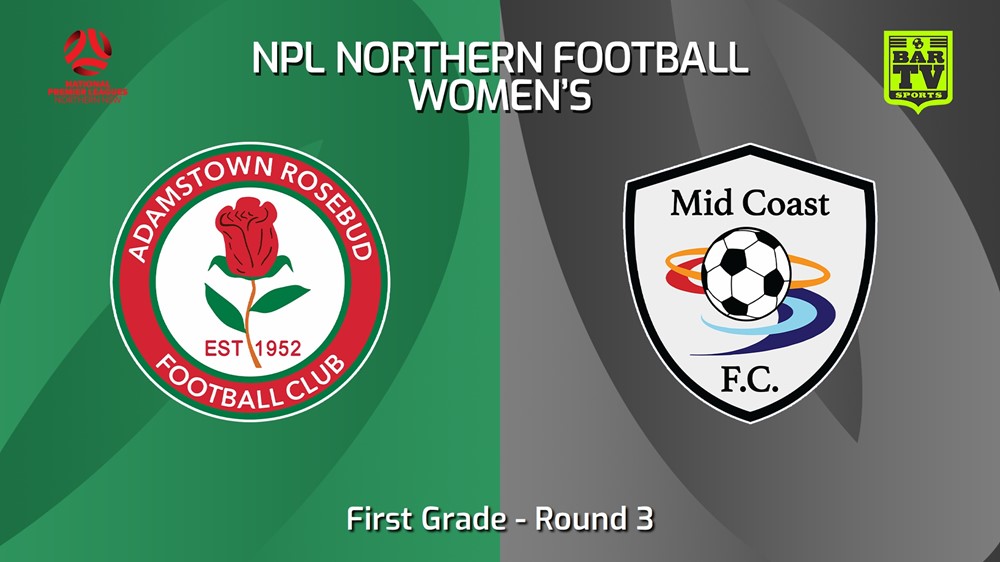 240309-NNSW NPLW Round 3 - Adamstown Rosebud JFC W v Mid Coast FC W Minigame Slate Image