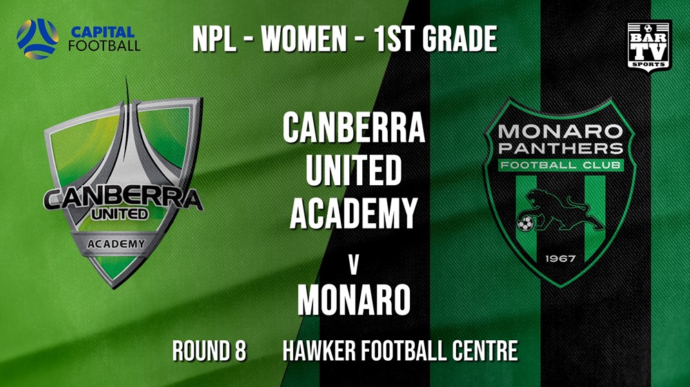 NPLW - Capital Round 8 - Canberra United Academy v Monaro Panthers FC (women) Minigame Slate Image