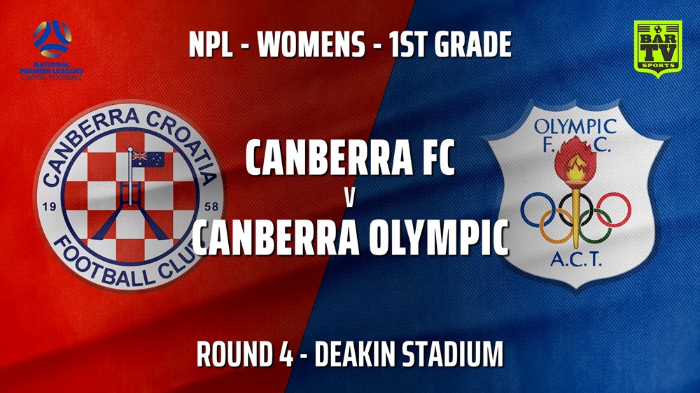 210501-NPLW - Capital Round 4 - Canberra FC (women) v Canberra Olympic FC (women) Slate Image