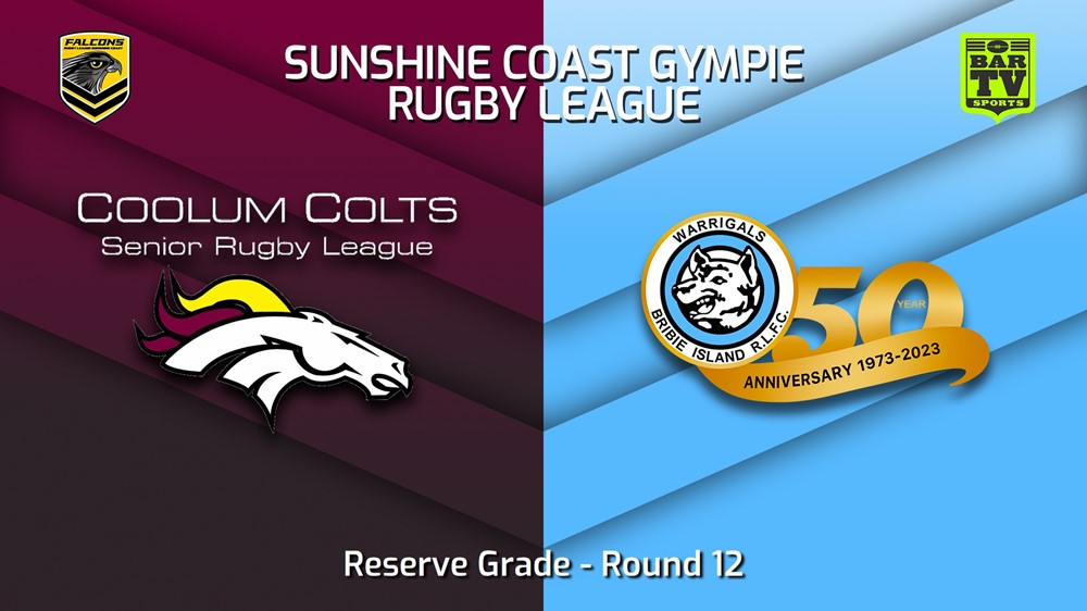 230708-Sunshine Coast RL Round 12 - Reserve Grade - Coolum Colts v Bribie Island Warrigals Slate Image