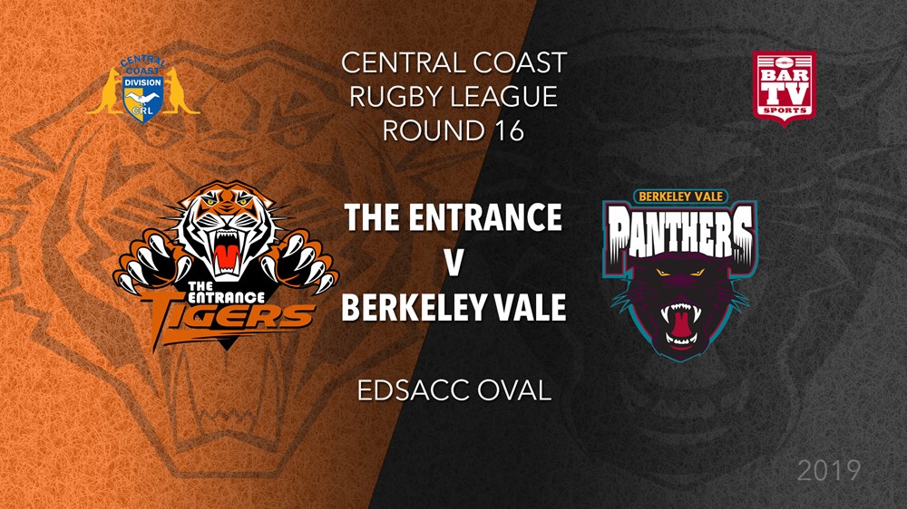 CCRL Round 16 - 1st Grade - The Entrance Tigers v Berkeley Vale Panthers Slate Image