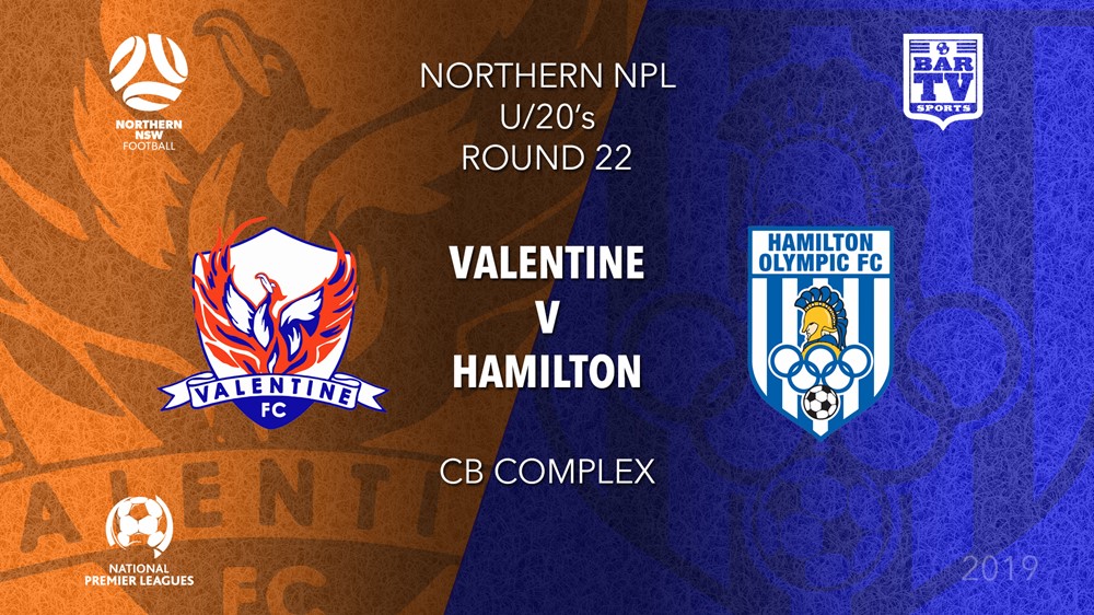 NPL Youth - Northern NSW Round 22 - Valentine Phoenix FC U20 v Hamilton Olympic FC U20 Slate Image
