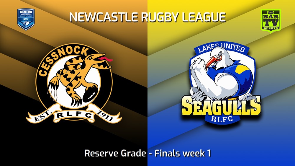 230813-Newcastle RL Finals week 1 - Reserve Grade - Cessnock Goannas v Lakes United Seagulls Slate Image